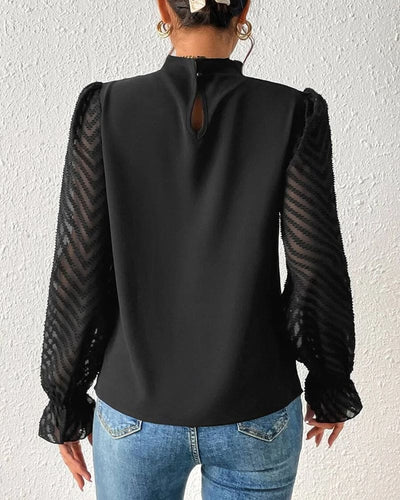 Yara | Blouse met lange mouwen en golvenpatroon