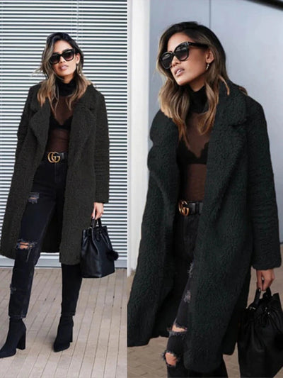 Loavie Teddy Jacket | Trendy warme lange jas voor vrouwen