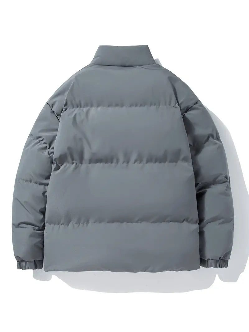 Tomy - Heren Warme Fleece Puffer Jas met Opstaande Kraag en Zakken - Stijlvolle Winterjas