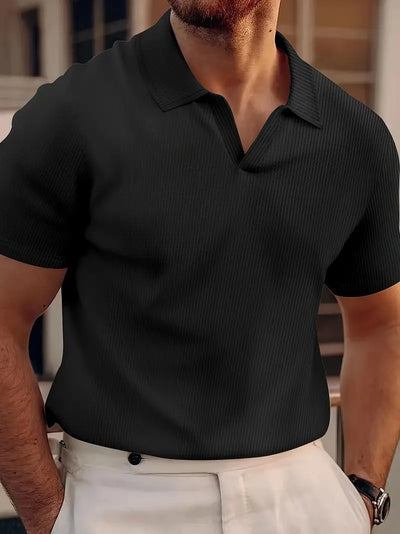 Bradley - Heren Wafel V-hals Polo T-shirt