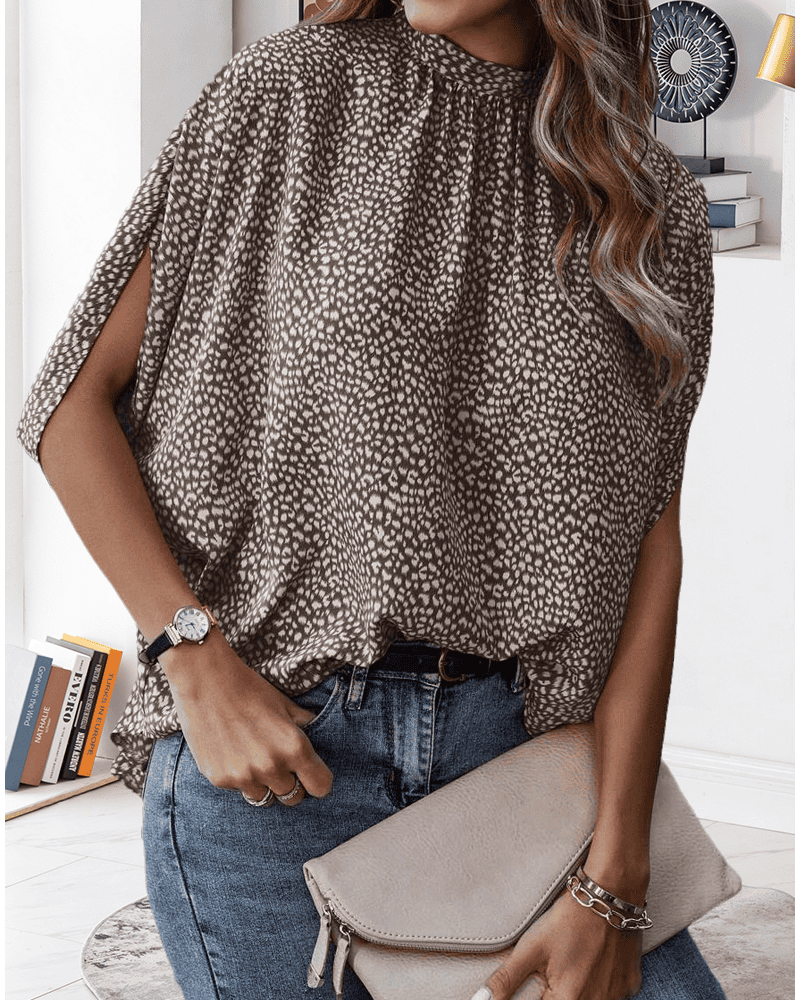 Liv | Blouse met een trendy patroon en split op de mouw