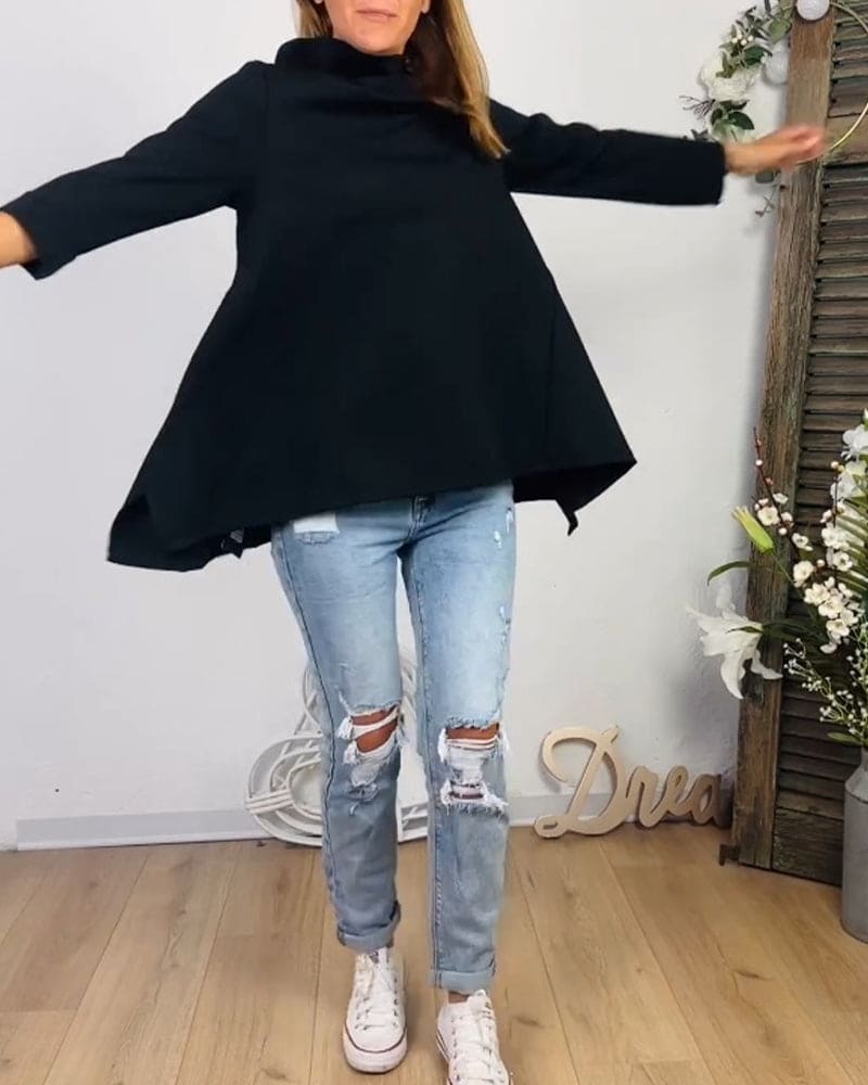 Lina | Blouse met ronde hals en lange mouwen