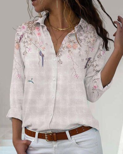 Fleur - Blouse met lange mouwen en bloemenprint