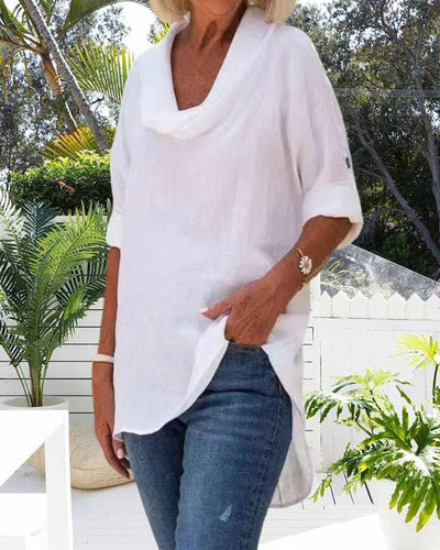 Isabel - Linnen blouse in een effen kleur