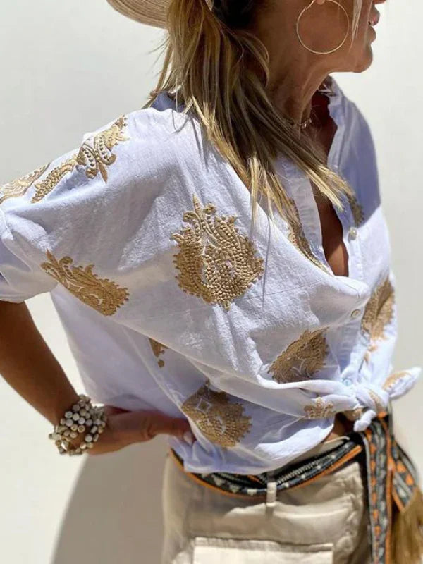 Florence - Elegante Blouse met Bloemen details voor Vrouwen