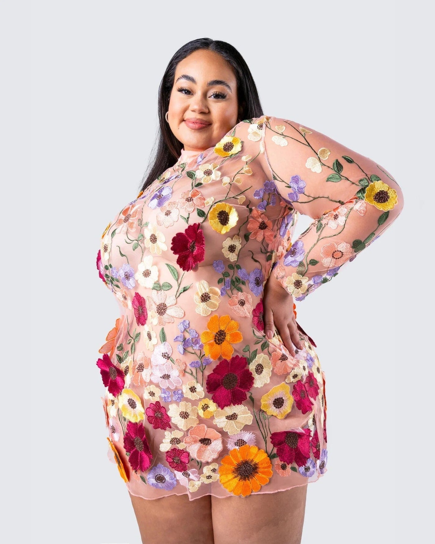 Amalia - Floral Jurk met Lange Mouwen