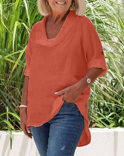 Isabel - Linnen blouse in een effen kleur