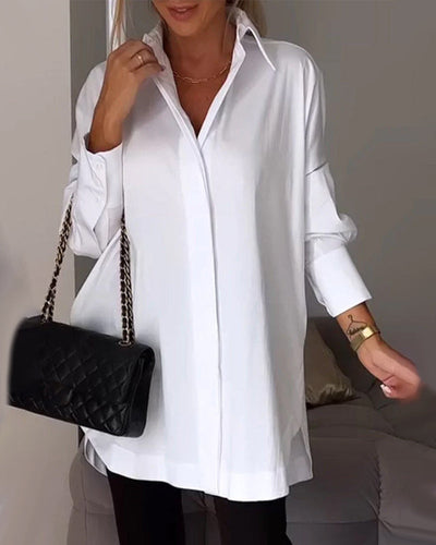 Milou - effen blouse met lange mouwen voor vrouwen