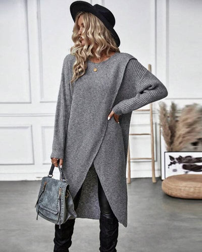 Brinley - Jurk met Onregelmatige Zoom en Effen Kleur