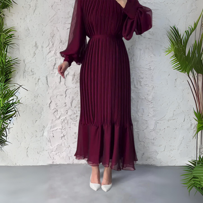Erica - Jurk met lange geplooide rok