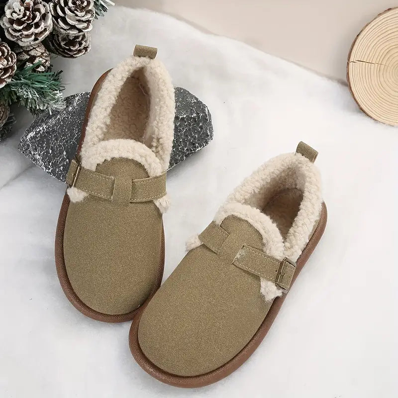 Kaia - Vrouwen pluche ronde teen slippers