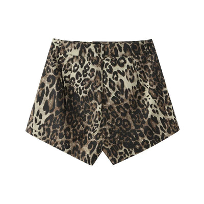 Priscilla | Denim luipaard print broek