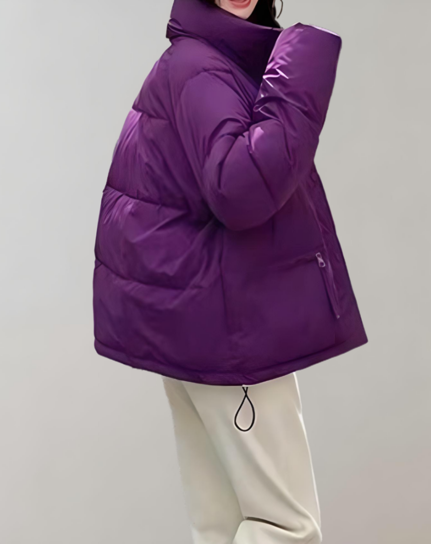Sophie - Warm en dik puffer donsjas met hoge hals en ritssluiting