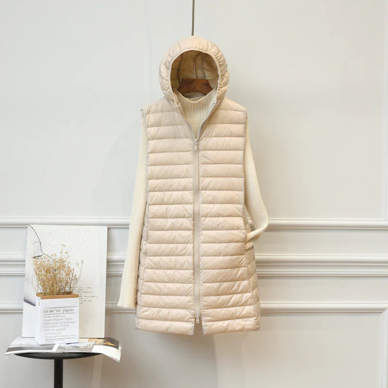 Fiona - Comfortabele warme half lange tussenjas met capuchon