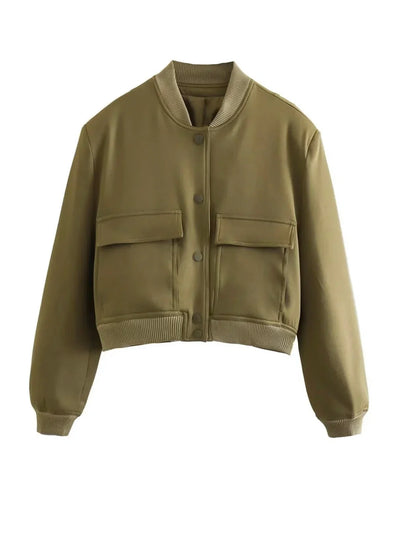 Avery - Stijlvol Cropped Bomberjack voor Vrouwen
