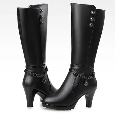 NATALIA | LAARZEN MET HOGE HAK EN FLEECE