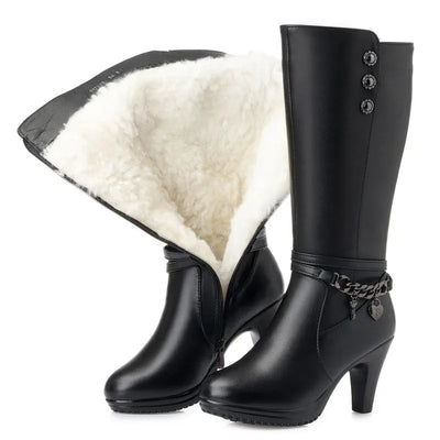 NATALIA | LAARZEN MET HOGE HAK EN FLEECE