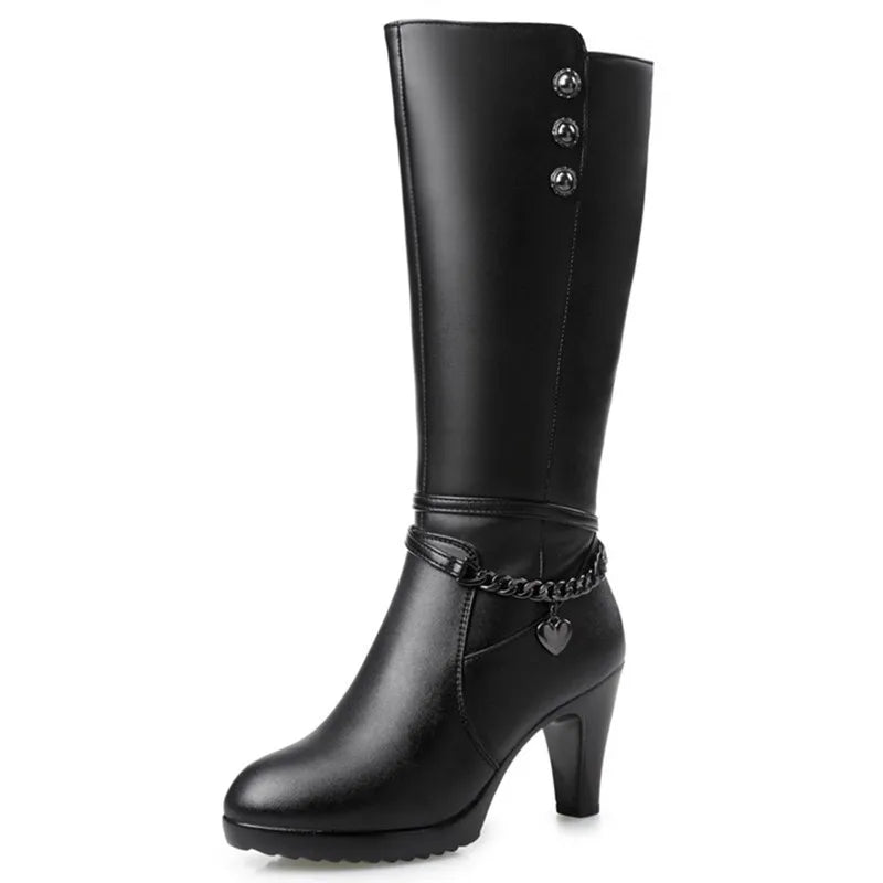 NATALIA | LAARZEN MET HOGE HAK EN FLEECE
