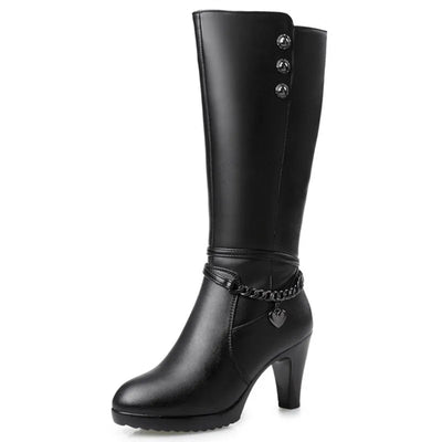 NATALIA | LAARZEN MET HOGE HAK EN FLEECE