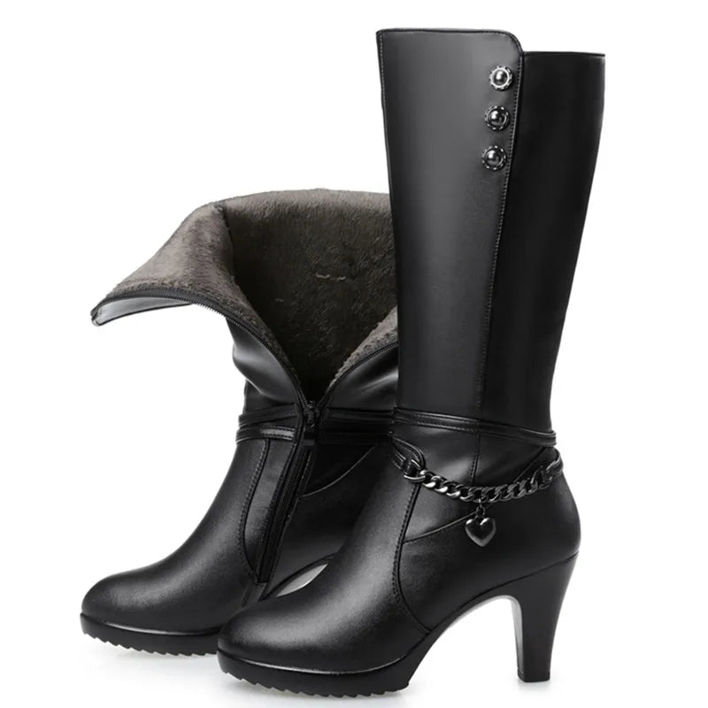 NATALIA | LAARZEN MET HOGE HAK EN FLEECE