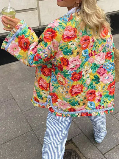 Ange - Lichtgewicht zomerjas met bloemenprint