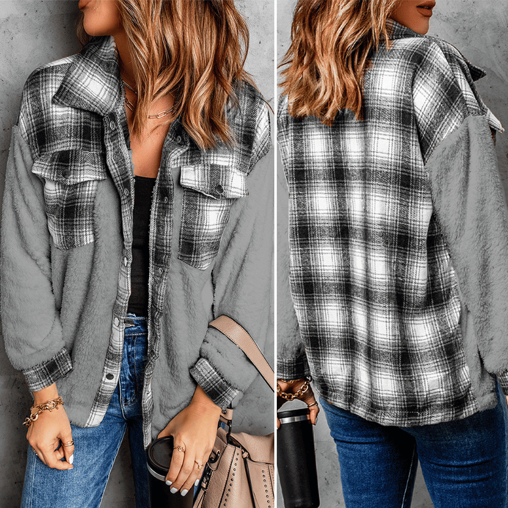 Marlies Fleece Jack | Warm geruite fleece hemd voor het vrouwen