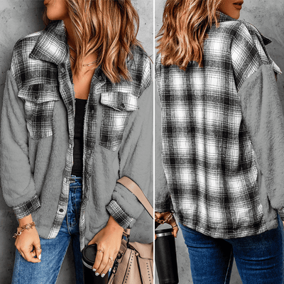 Marlies Fleece Jack | Warm geruite fleece hemd voor het vrouwen