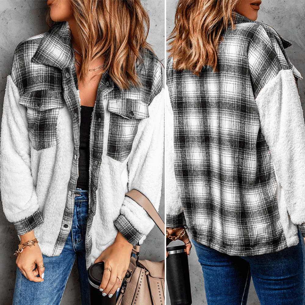 Marlies Fleece Jack | Warm geruite fleece hemd voor het vrouwen