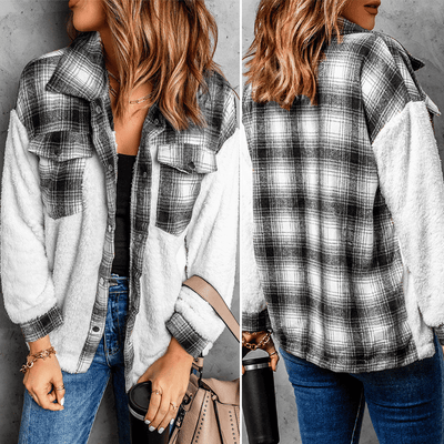 Marlies Fleece Jack | Warm geruite fleece hemd voor het vrouwen