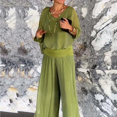 Nita | Elegante top en broek