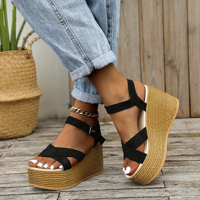 Nikkie Wedge Sandalen | Comfortabele Trendy Sleehak Dames Sandalen met Hoge Hak