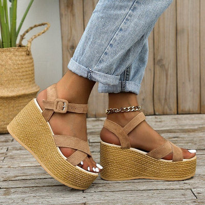 Nikkie Wedge Sandalen | Comfortabele Trendy Sleehak Dames Sandalen met Hoge Hak