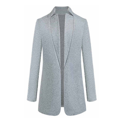Irena - Elegante Effen Stijlvolle lange damesjas voor de lente