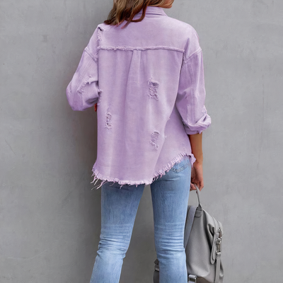 Alana - casual gescheurd denim chic jack