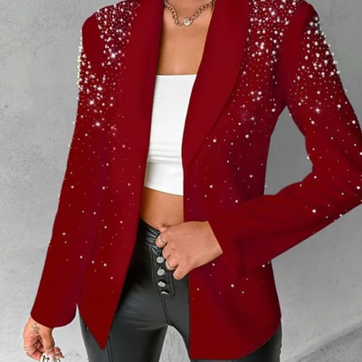 Ivy - Ingebedde parels stijl slanke dames blazer