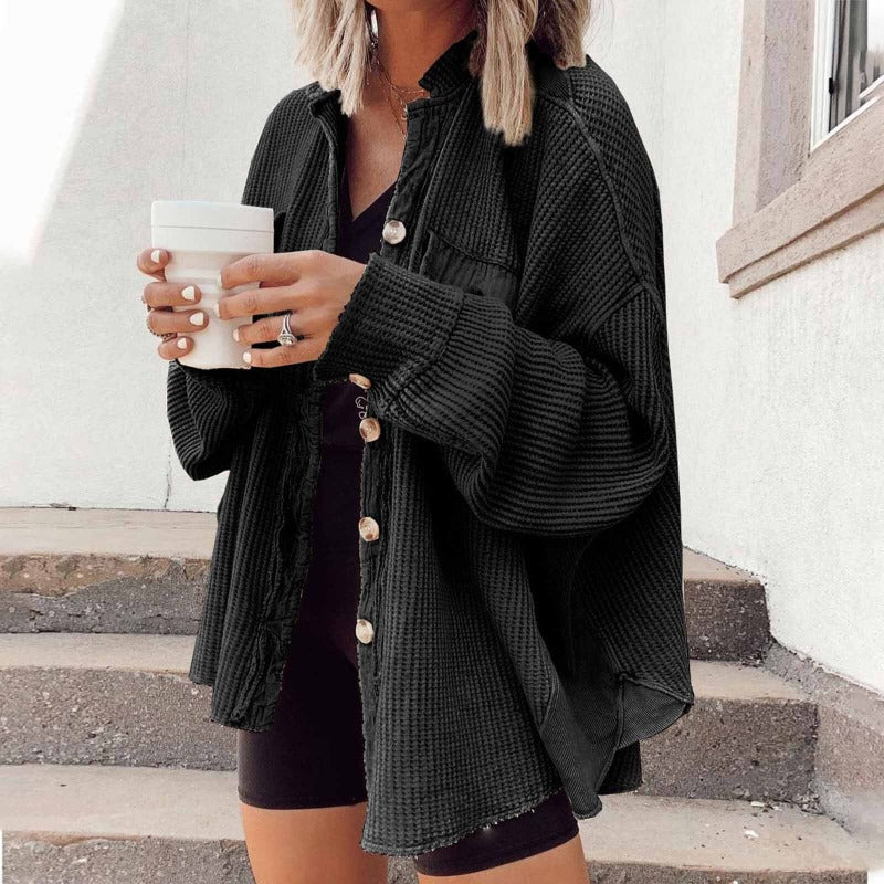 Beatrice | Vest met ribtricot en knopen