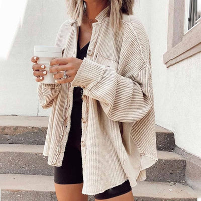 Beatrice | Vest met ribtricot en knopen