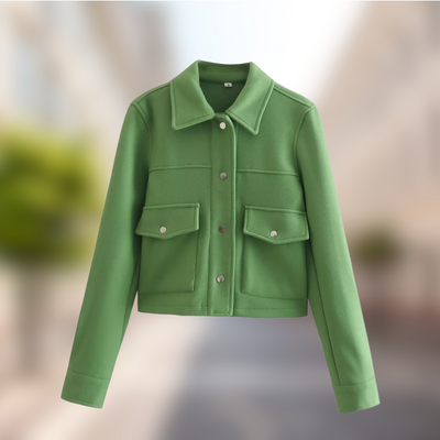 Jacqmu - Casual Damesjas in Wollen Look voor Herfst