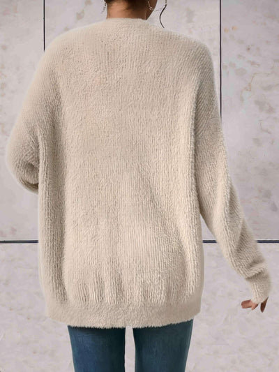 Malia - Eenvoudig effen beige faux jack met lage knopen