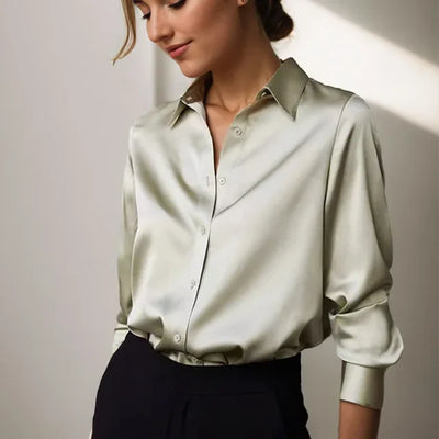 Emily - Casual Satijnen Blouse