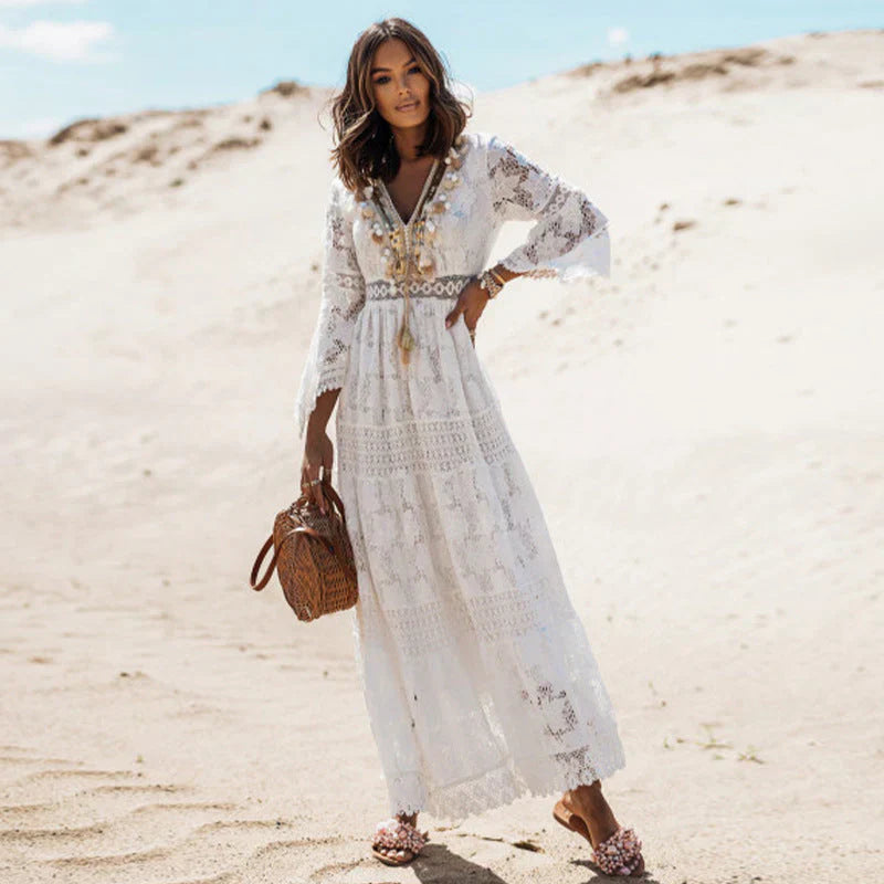 Sarah - Boho jurk met lange mouwen