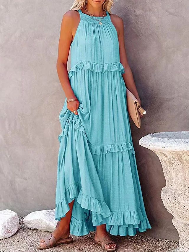 Jazlyn - Zomerse losse maxi jurk