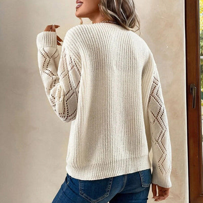Hana - V-hals top met kanten manchet