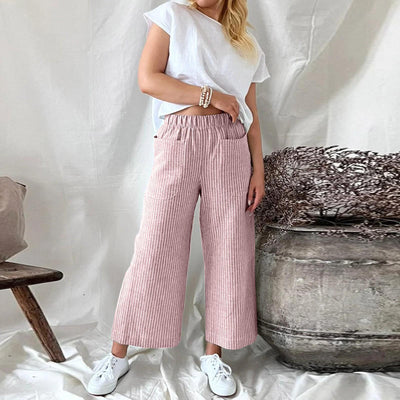 Sophia - Comfortabele gestreepte wijde broek voor dames