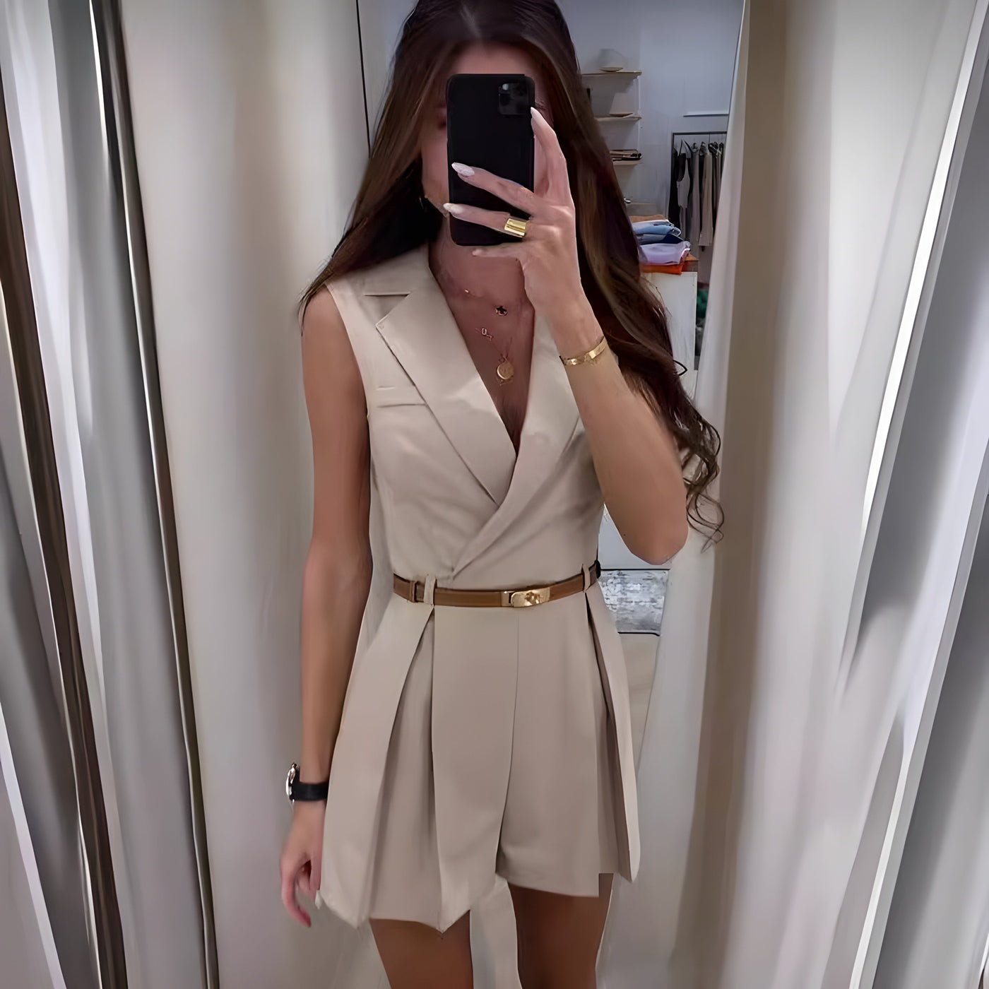 Francheska - Stijlvolle mouwloze jumpsuit