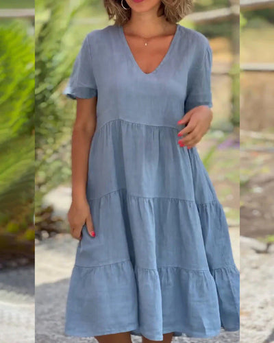 Charleigh - Geribde elegante zomerjurk