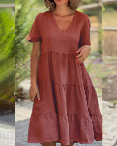 Charleigh - Geribde elegante zomerjurk