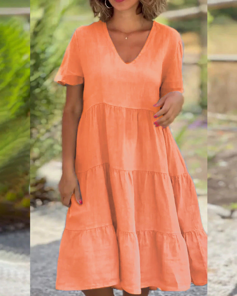 Charleigh - Geribde elegante zomerjurk