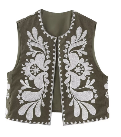 Emily - Boho Vest Mouwloos trendy gebloemd gilet voor vrouwen