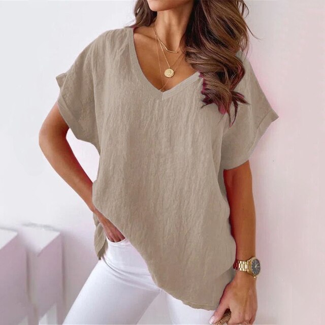 Zalana V-hals Top | Casual Dames V-hals Shirt